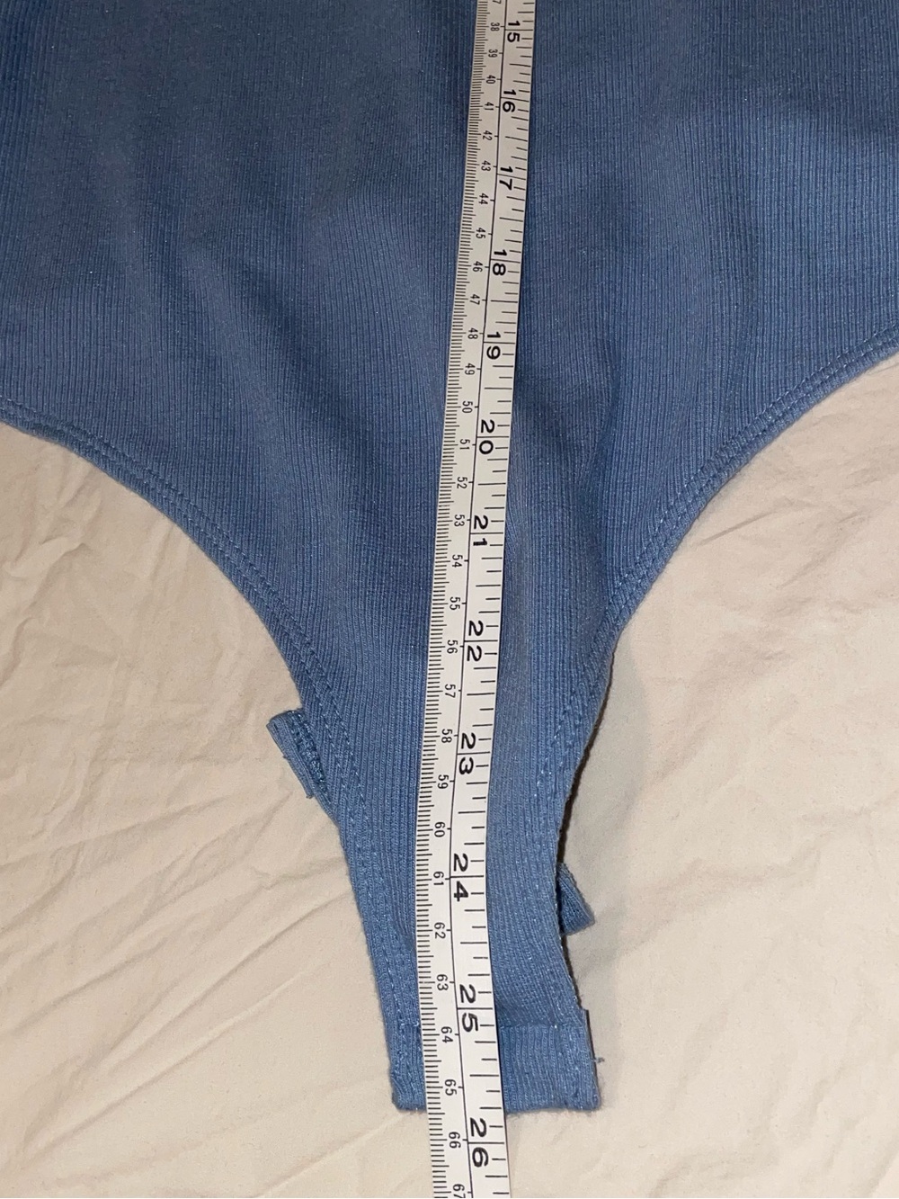 ASOS Light Blue Ribbed V-Neck Bodysuit - Picture 3 of 4